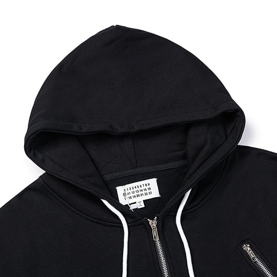 ז'קט זיפ אפ מייסון מרג'ילה בצבע שחור