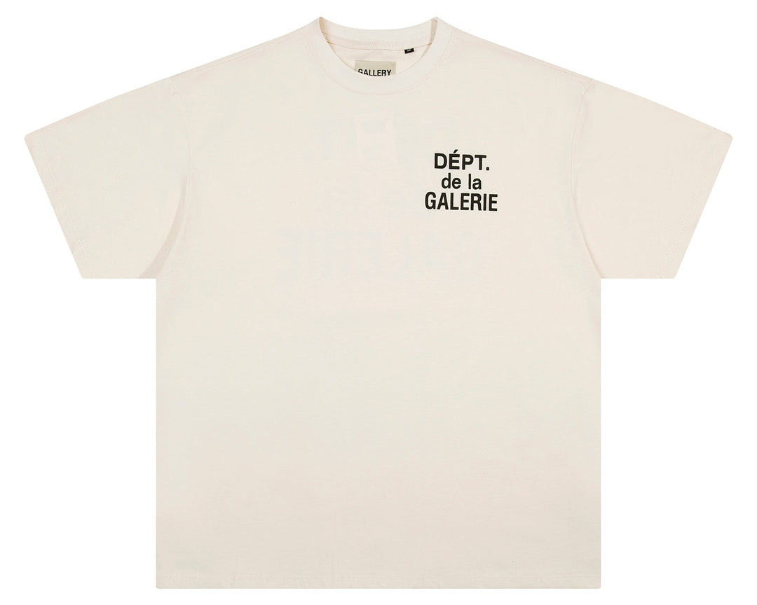 טי שירט גלרי דפט "DOUBLE LOGO" בצבע אוף וויט