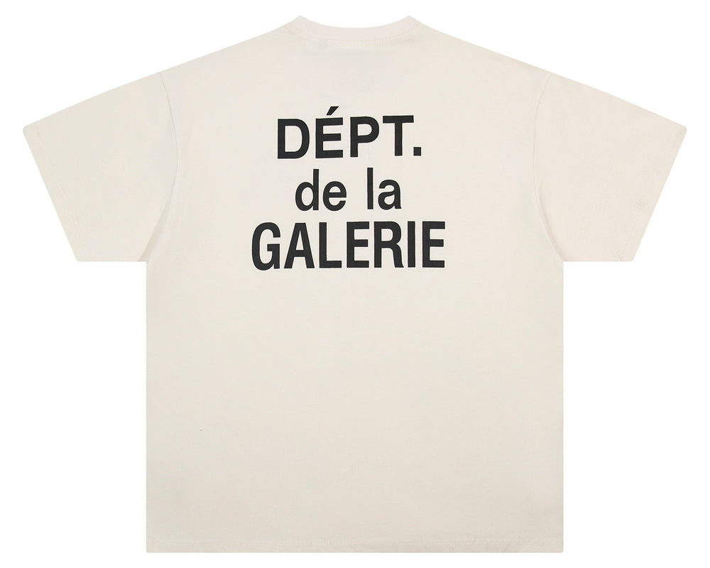 טי שירט גלרי דפט "DOUBLE LOGO" בצבע אוף וויט