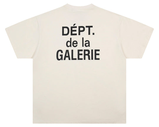 טי שירט גלרי דפט "DOUBLE LOGO" בצבע אוף וויט