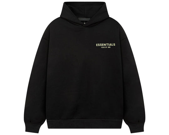 קפוצ'ון "ESSENTIALS FEAR OF GOD" כיתוב כפול בצבע שחור