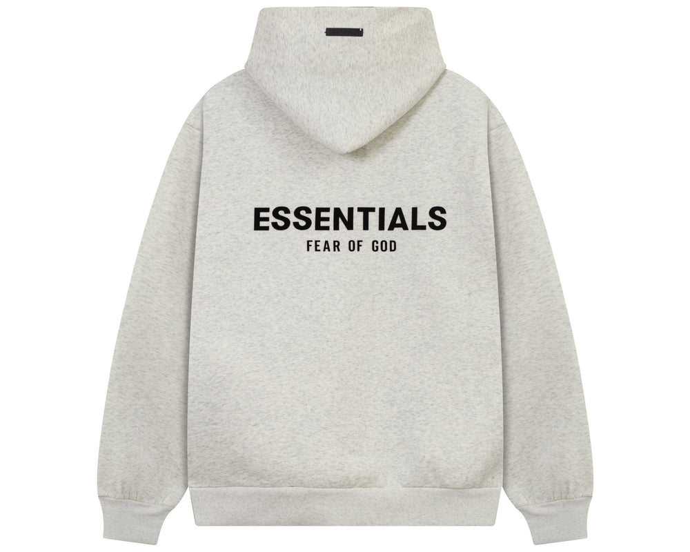 קפוצ'ון "ESSENTIALS FEAR OF GOD" כיתוב כפול בצבע אפור משופשף