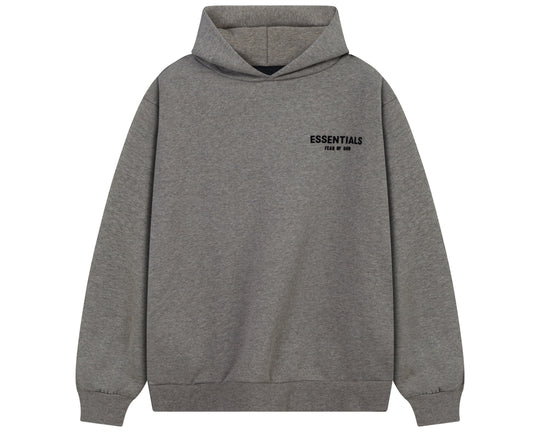 קפוצ'ון "ESSENTIALS FEAR OF GOD" כיתוב כפול בצבע אפור בטון