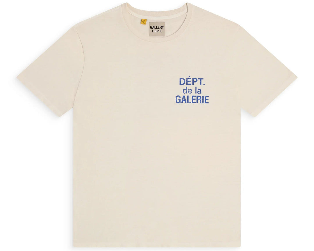 טי שירט גלרי דפט "DOUBLE LOGO" בצבע בז'