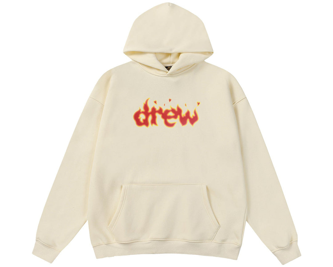 קפוצ'ון "DREW ON FIRE" בצבע שמנת