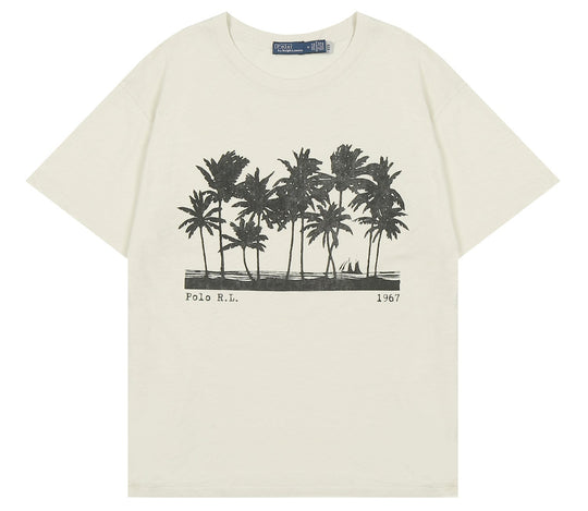 חולצת ראלף לורן בגזרת אוברסייז עם הדפס עצי דקל