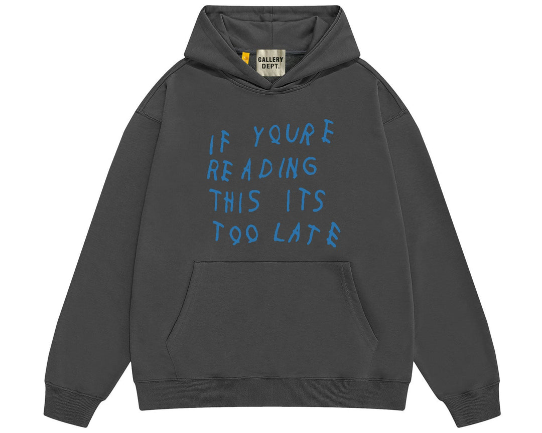 ג'קט גלרי דפט "TOO LATE" בצבע אפור פחם