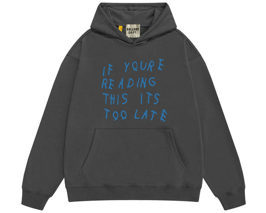 ג'קט גלרי דפט "TOO LATE" בצבע אפור פחם