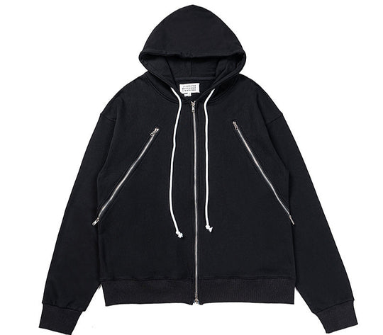 ז'קט זיפ אפ מייסון מרג'ילה בצבע שחור