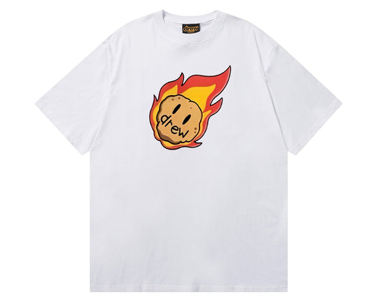 טי שירט "DREW FLAMING METEOR" בצבע לבן