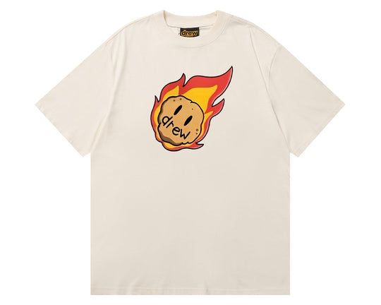 טי שירט "DREW FLAMING METEOR" בצבע שמנת