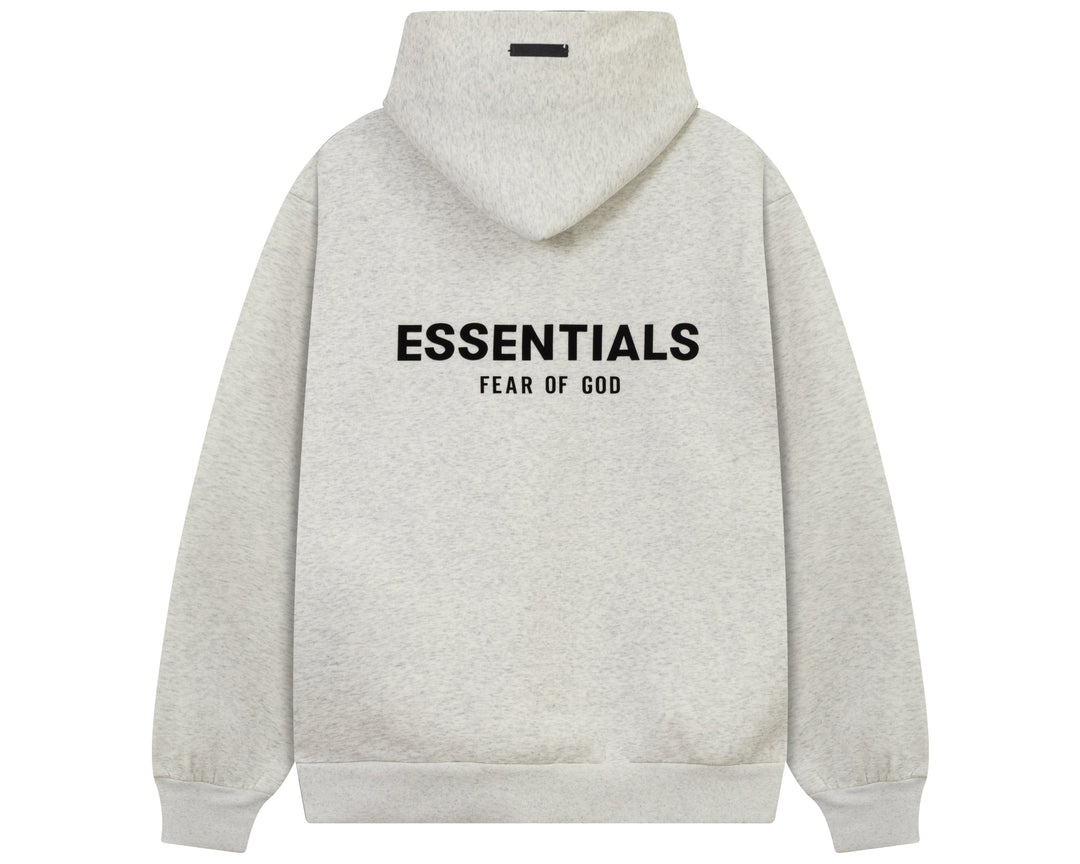 קפוצ'ון "ESSENTIALS FEAR OF GOD" כיתוב כפול בצבע אפור משופשף