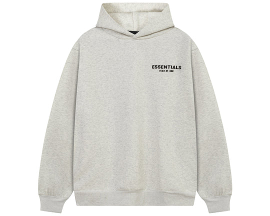 קפוצ'ון "ESSENTIALS FEAR OF GOD" כיתוב כפול בצבע אפור משופשף