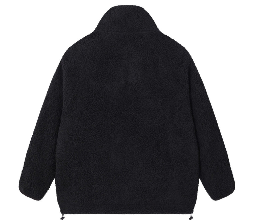 מעיל פליז (Sherpa) "ESSENTIALS FOG" בצבע שחור קלאסי