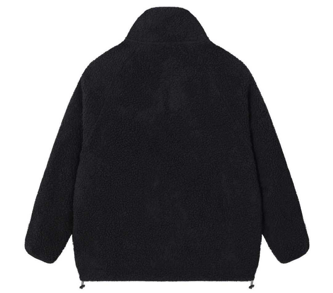 מעיל פליז (Sherpa) "ESSENTIALS FOG" בצבע שחור קלאסי