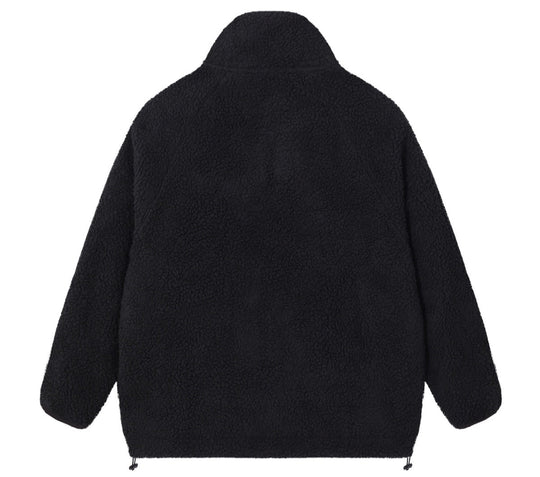 מעיל פליז (Sherpa) "ESSENTIALS FOG" בצבע שחור קלאסי
