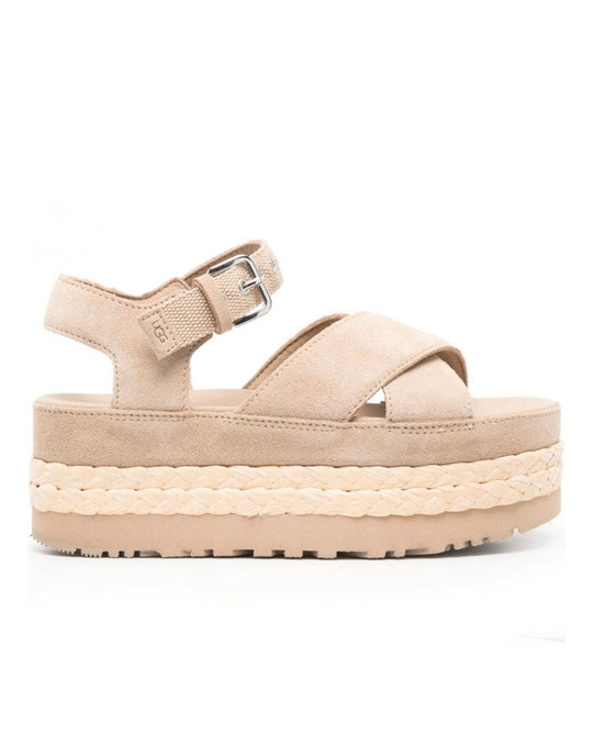 UGG SANDALS - סנדלי האג קרם בהיר פלטפורמה
