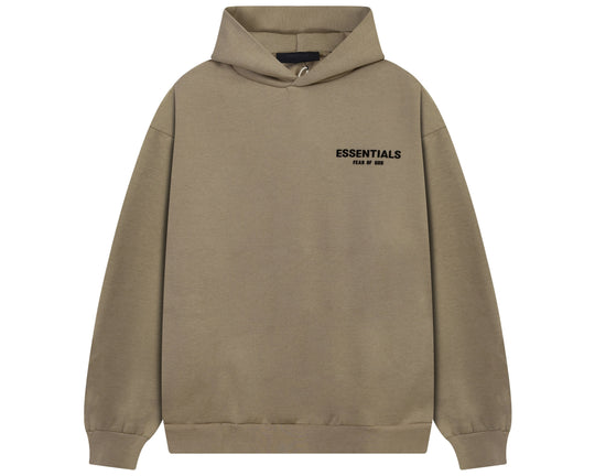 קפוצ'ון "ESSENTIALS FEAR OF GOD" כיתוב כפול בצבע קאמל כהה