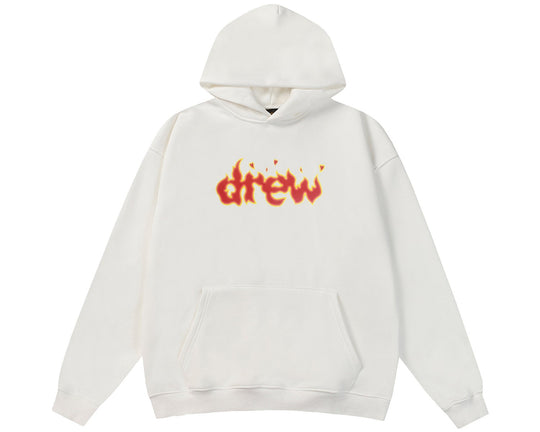 קפוצ'ון "DREW ON FIRE" בצבע לבן