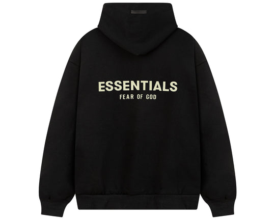 קפוצ'ון "ESSENTIALS FEAR OF GOD" כיתוב כפול בצבע שחור
