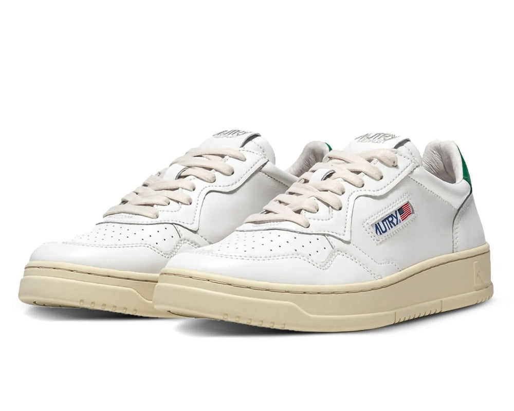 Autry Medalist Low White Green
