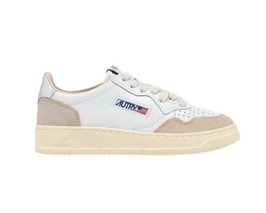 Autry Medalist Low White Suede