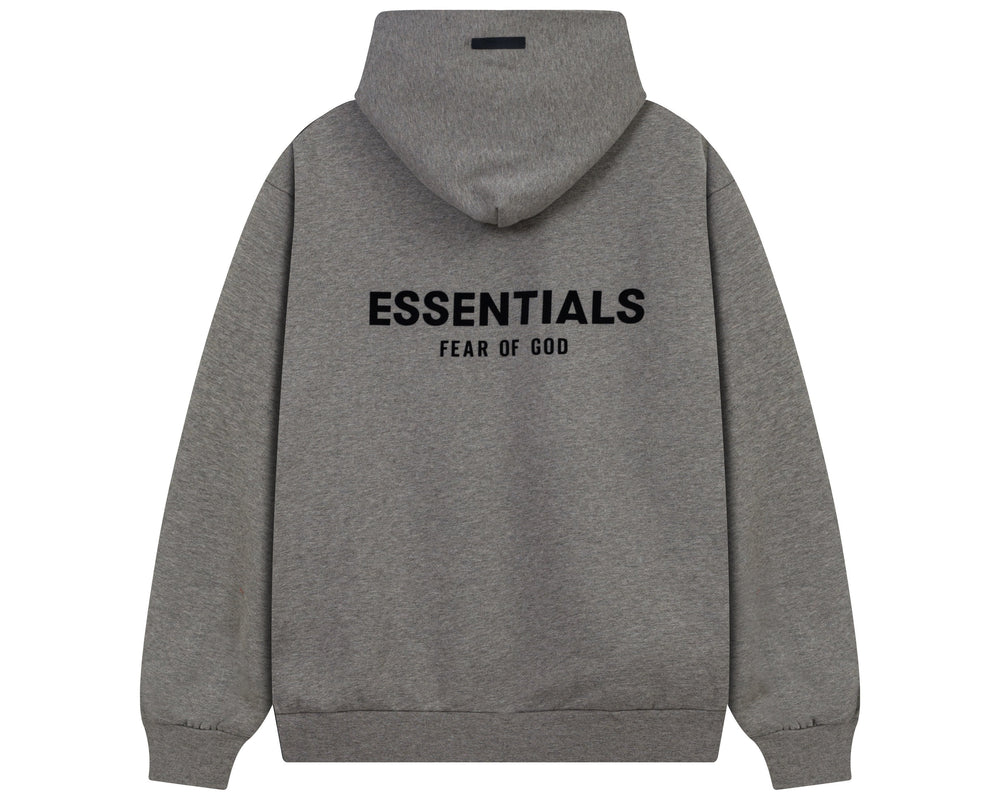קפוצ'ון "ESSENTIALS FEAR OF GOD" כיתוב כפול בצבע אפור בטון
