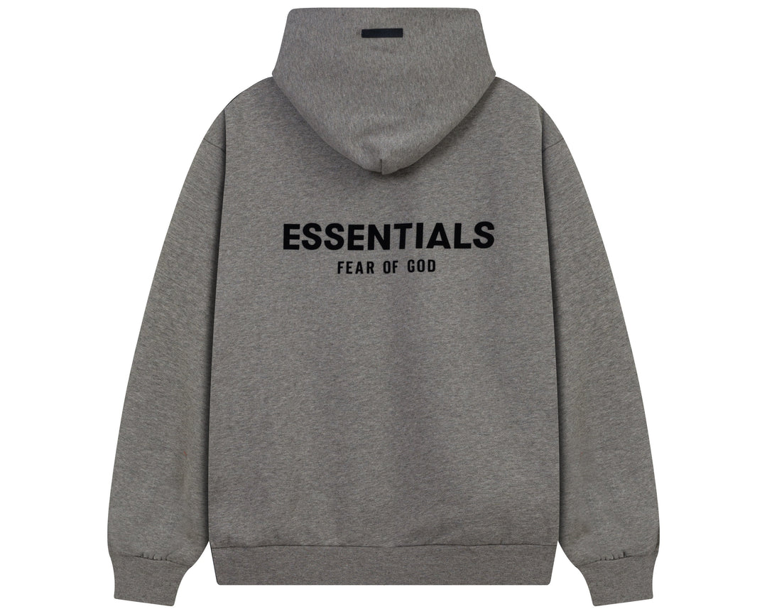 קפוצ'ון "ESSENTIALS FEAR OF GOD" כיתוב כפול בצבע אפור בטון