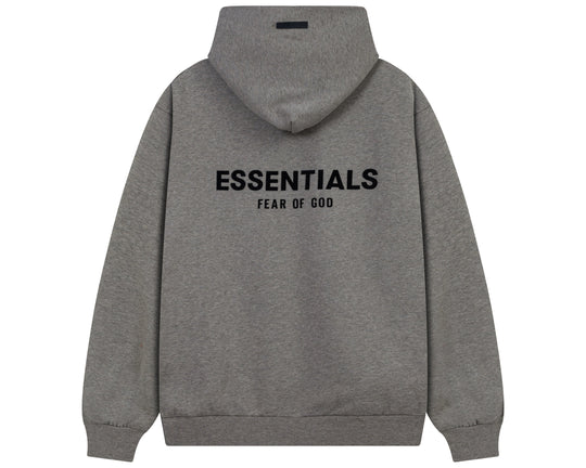 קפוצ'ון "ESSENTIALS FEAR OF GOD" כיתוב כפול בצבע אפור בטון